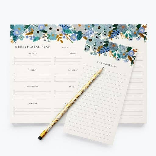 Rifle Paper Co.-Garden Party Blue Meal Planner Notepad