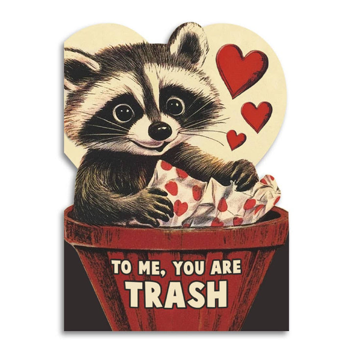 To Me, You Are Trash - Cute Raccoon Valentine’s Day Card - Pine & Moss