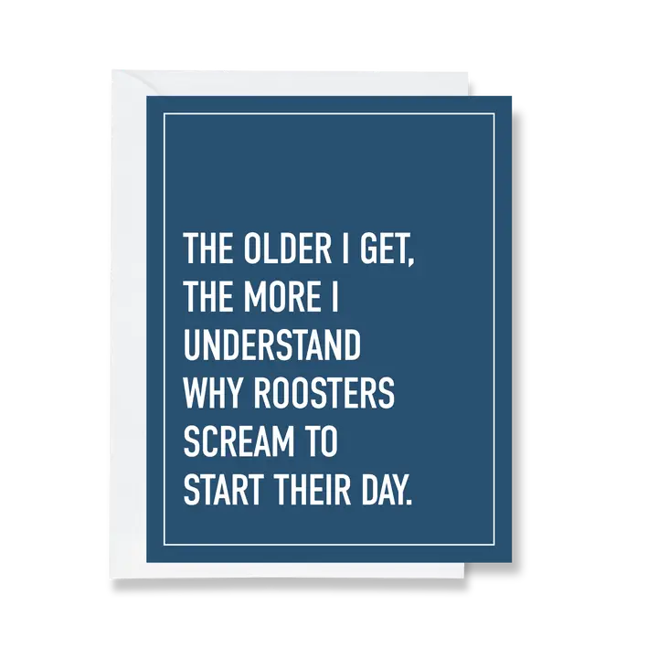 Roosters Screaming Greeting Card- Blank