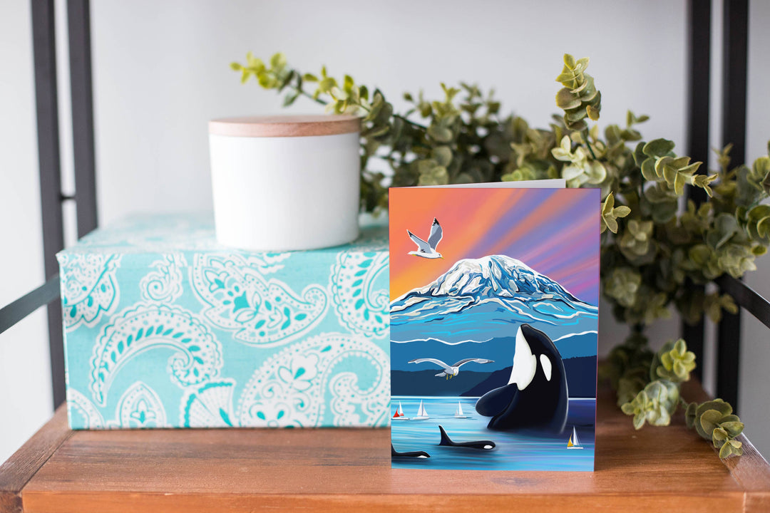 Orcas - In the Wild greeting card