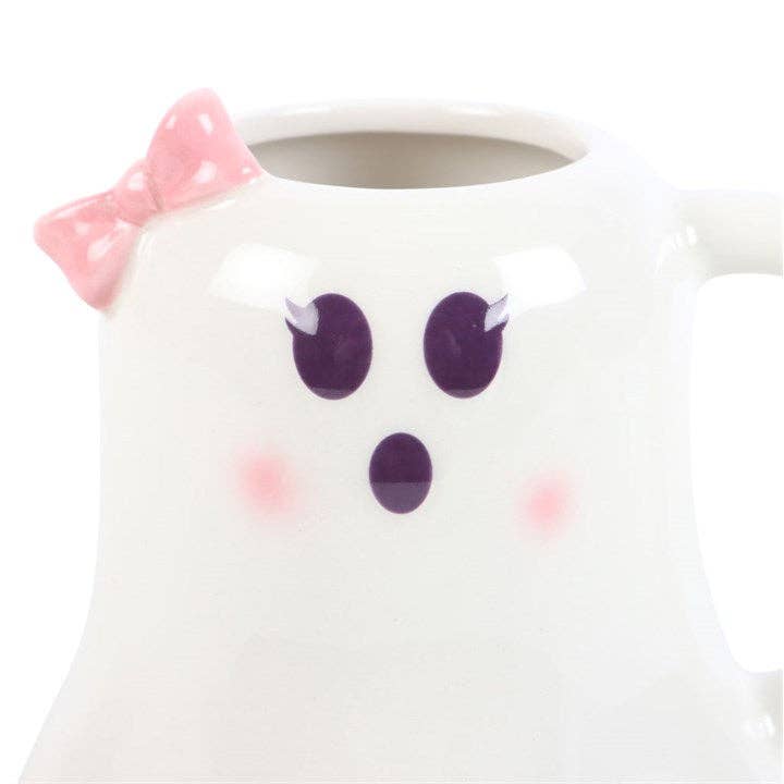 Mrs Boo Ghost Shaped Halloween Mug with Bow