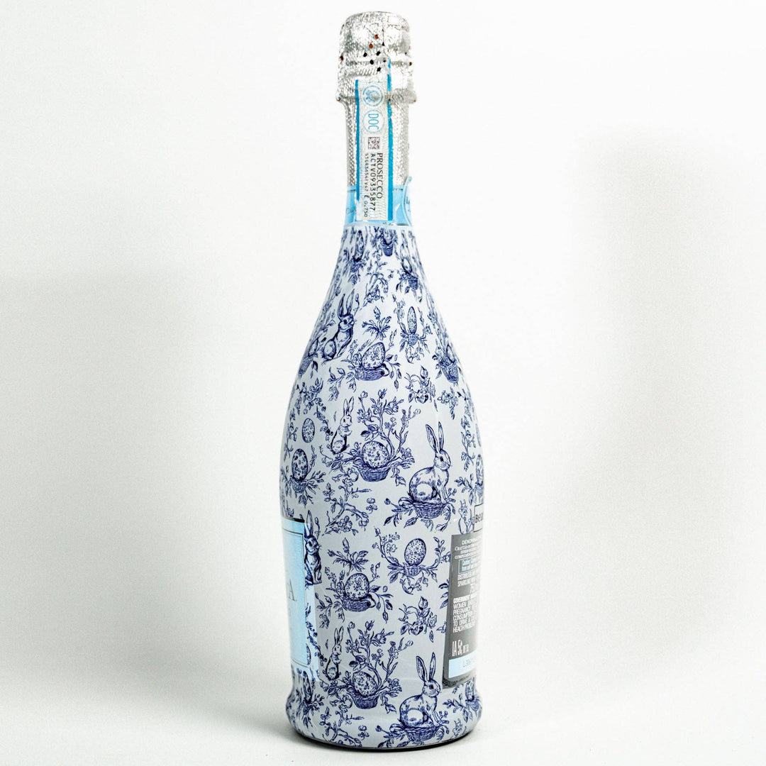Beau Bottles Blue Easter Bunny Toile- Prosecco Collection