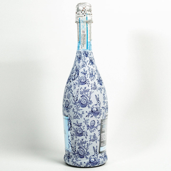 Beau Bottles Blue Easter Bunny Toile- Prosecco Collection