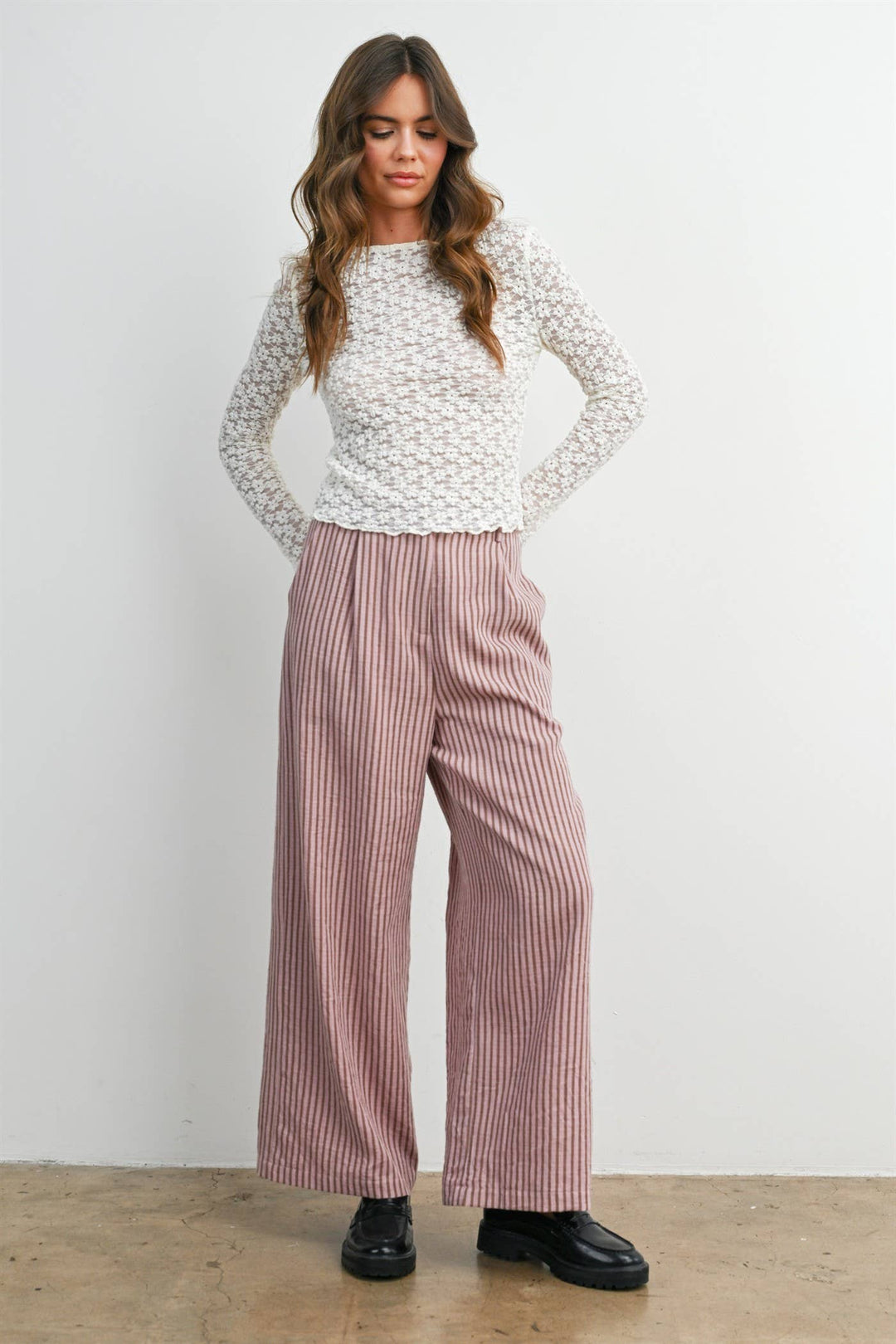 Shellie Textured Long Sleeve Top- Ivory or Black