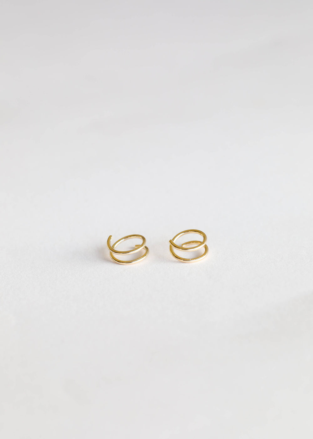Minimalist - Spiral - Gold Earrings - Pine & Moss