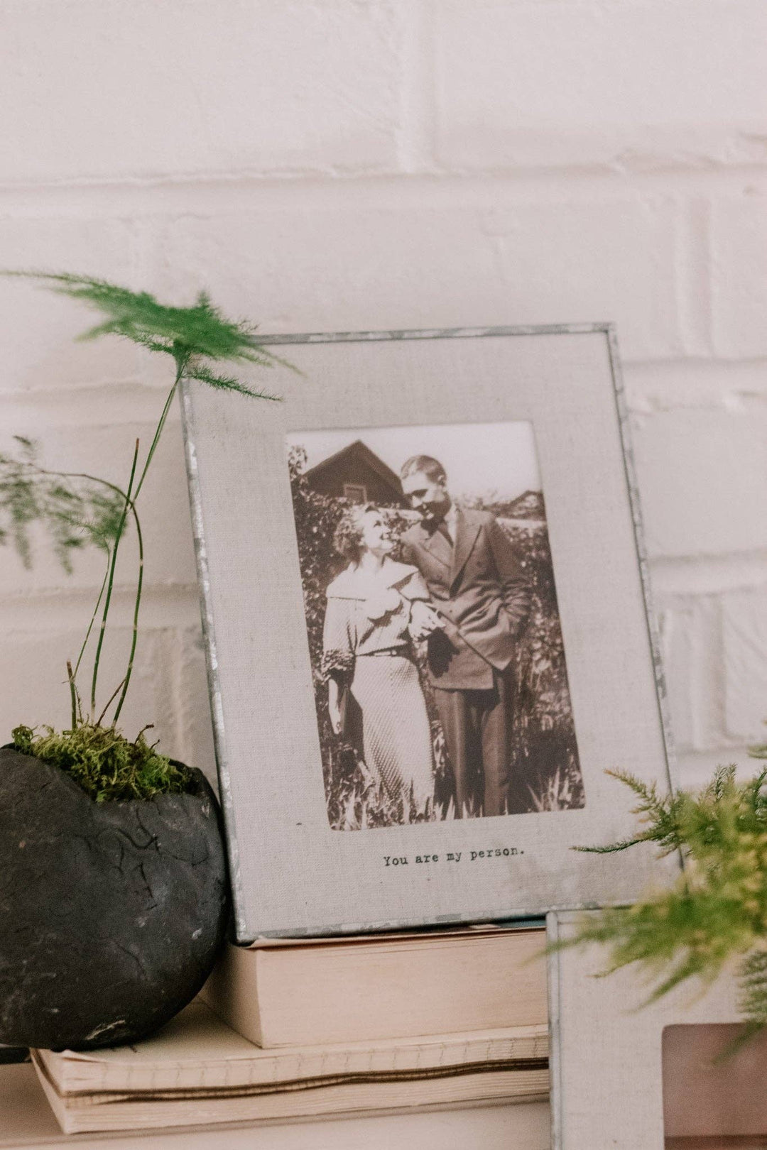 You Are My Person Vertical Glass Linen Photo Frame