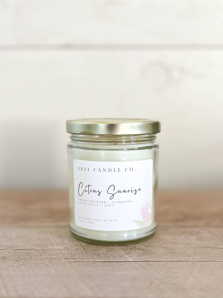 1821 Candle Co. Citrus Sunrise 7oz Candle | Coconut Apricot Wax