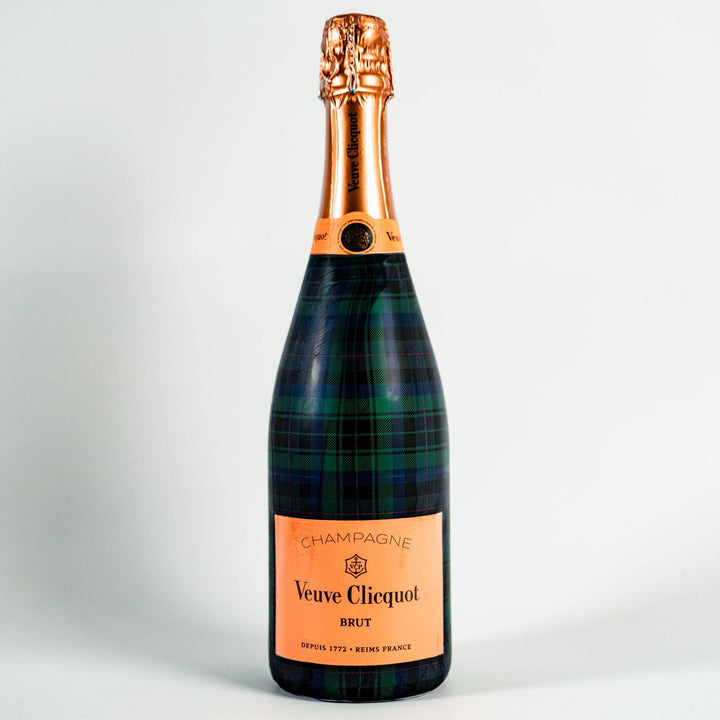 Beau Bottles Blue and Green Christmas Tartan - Champagne Collection