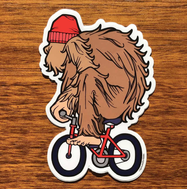 Yeti Biker | Bigfoot Bike Sticker | Waterproof Vinyl Decal