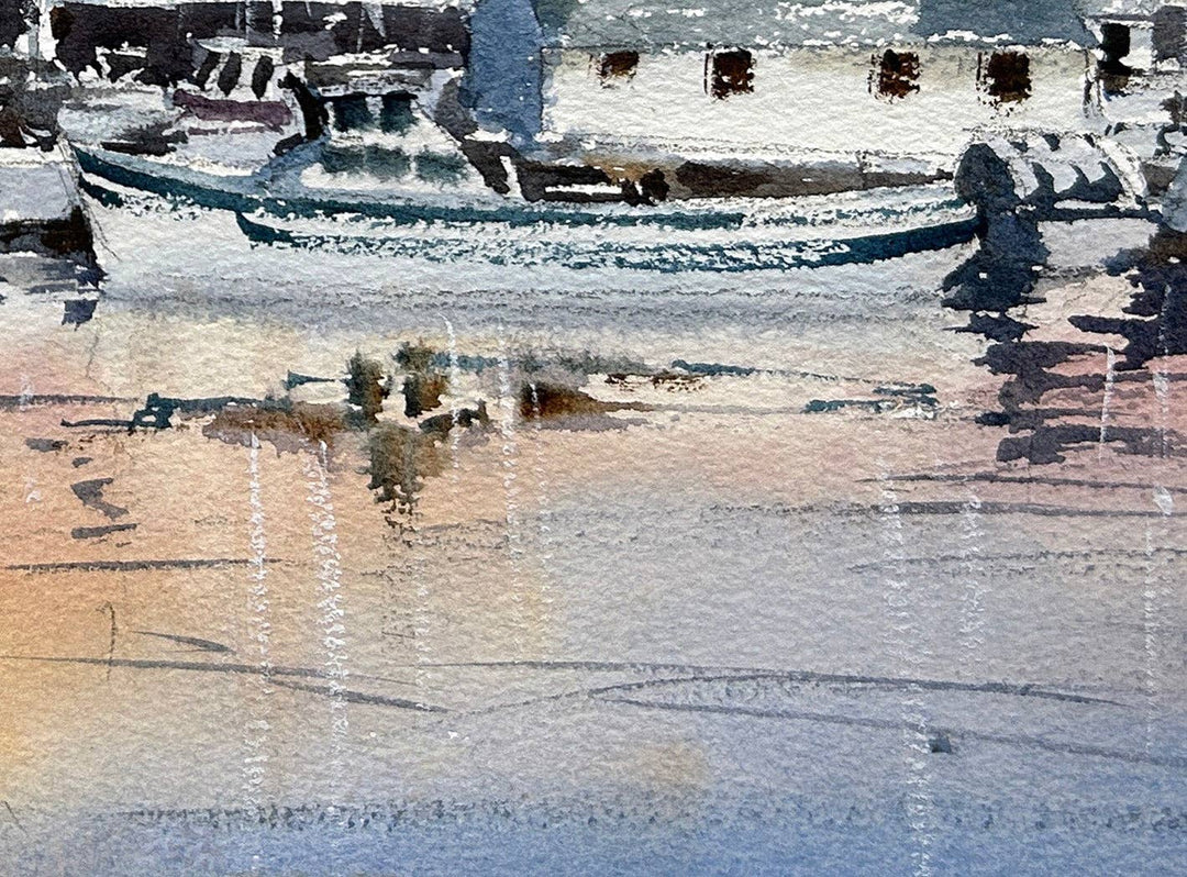 INA XI Watercolor- Sunset over Gig Harbor - Limited edition print
