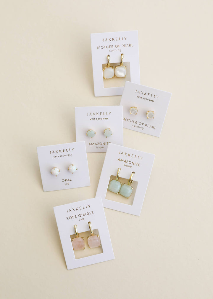 Gemstone Mini Drop - Rose Quartz - Pine & Moss