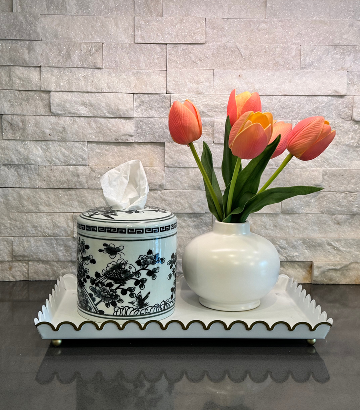 House of Happy- The Sylvie Tissue Vessel - Pine & Moss