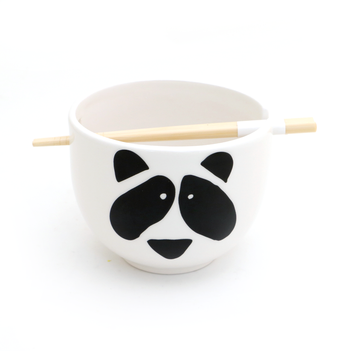 Panda Ramen Bowl with chopsticks