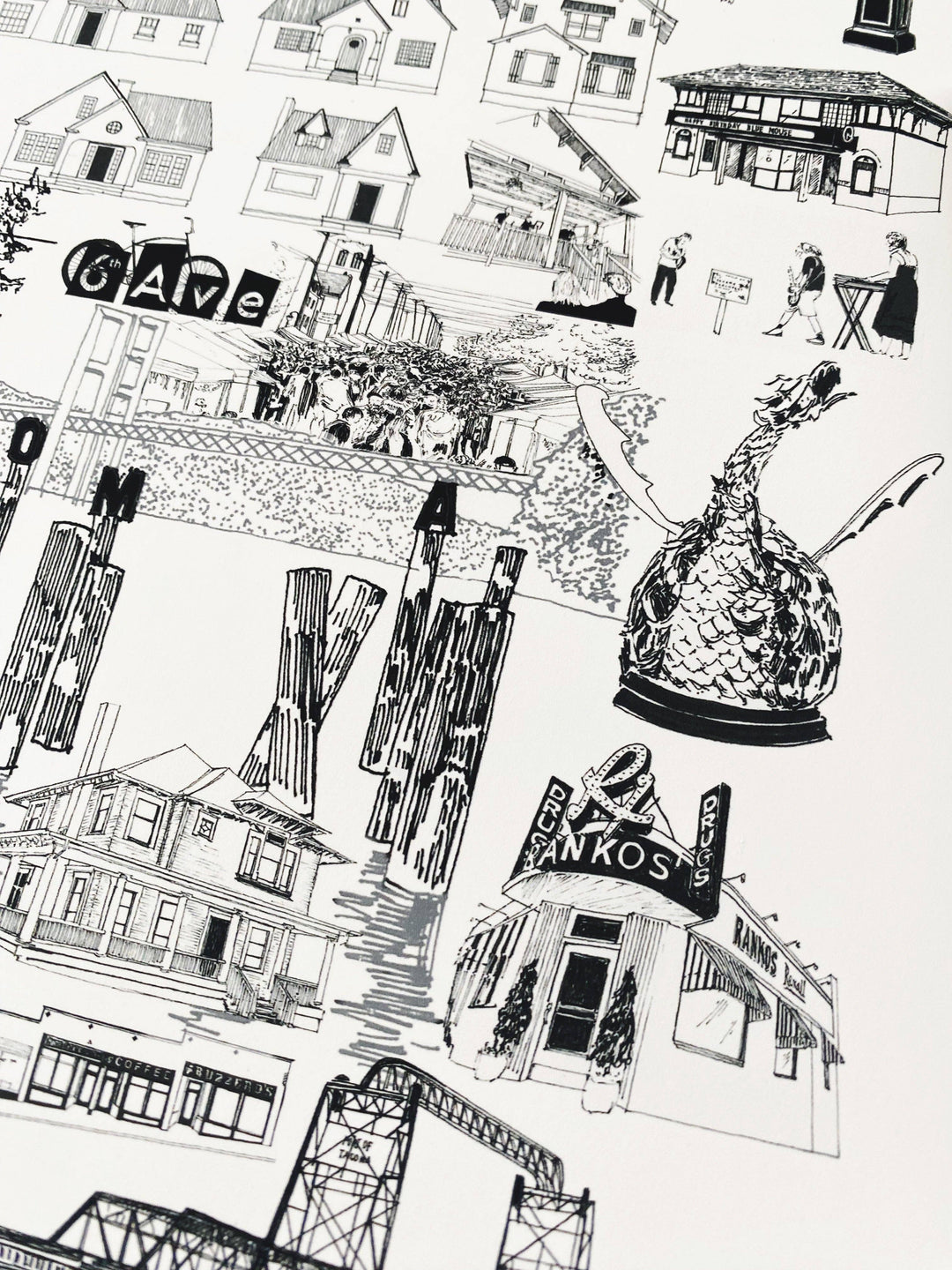 TACOMA Washington "Just Charms": PRINT