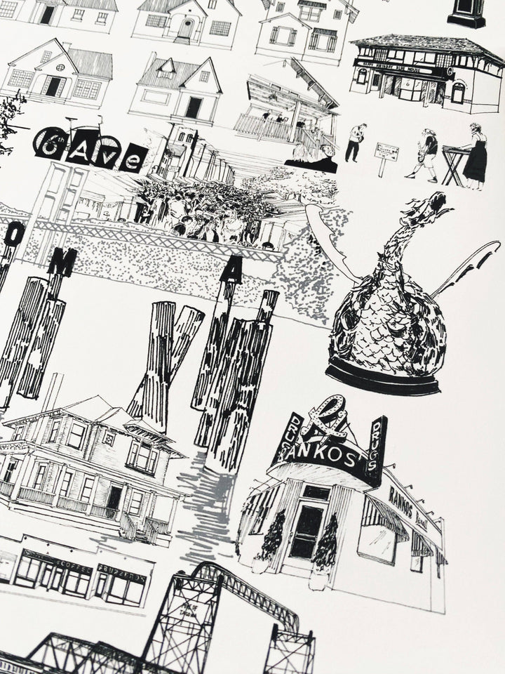 TACOMA Washington "Just Charms": PRINT