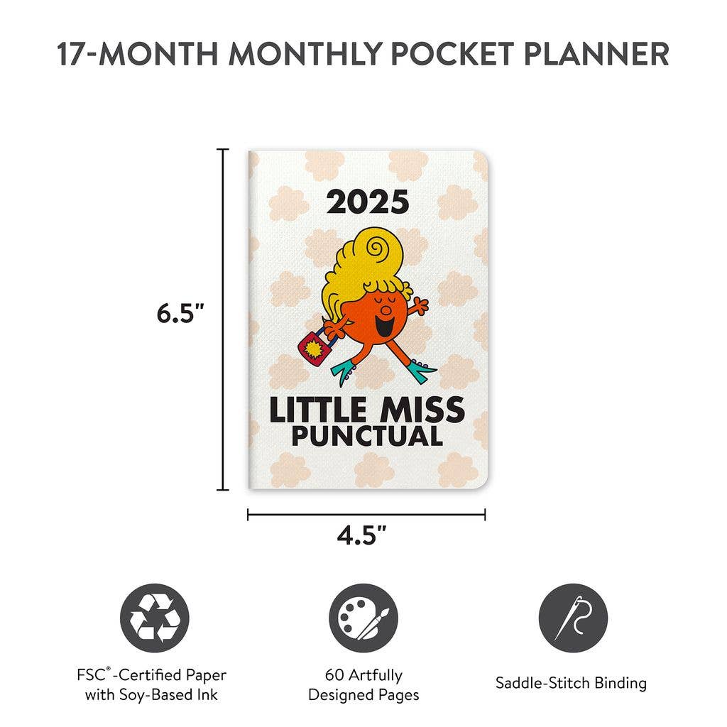 2025 Little Miss Punctual Monthly Pocket Planner - Pine & Moss