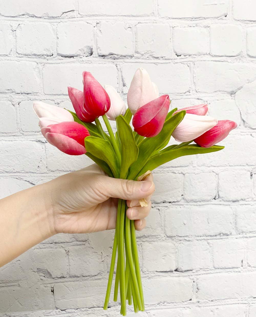 Elegant Holland Tulip Bloom and Buds Bundle: Shades of Beauty Pink- Sold Individually - Pine & Moss