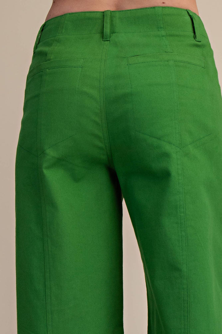 Helena High Rise Wide Leg Pants- Green