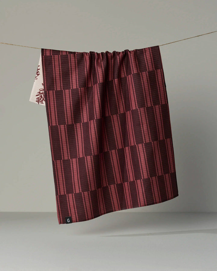Geometry Festive Cranberry Luxe Kitchen Towel