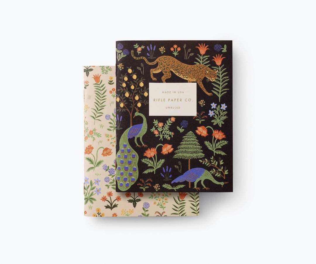 Pair of 2 Menagerie Pocket Notebooks - Pine & Moss