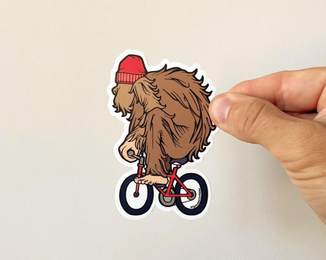 Yeti Biker | Bigfoot Bike Sticker | Waterproof Vinyl Decal