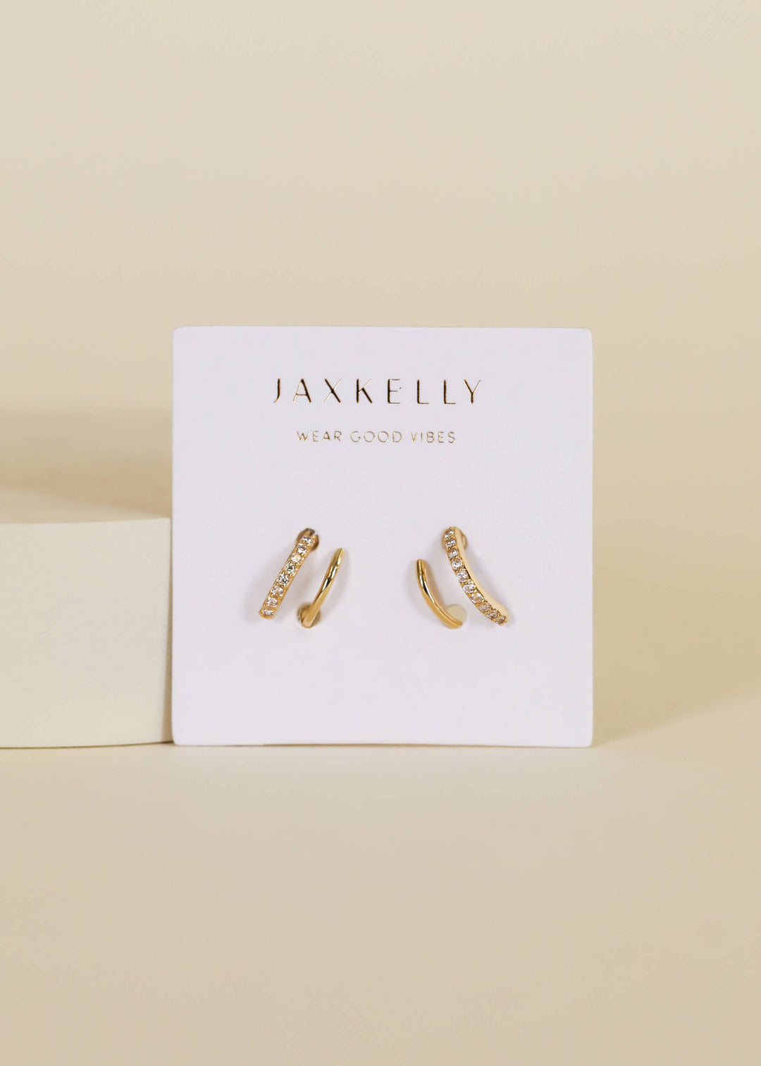 Pave Spiral - Gold Earrings - Pine & Moss