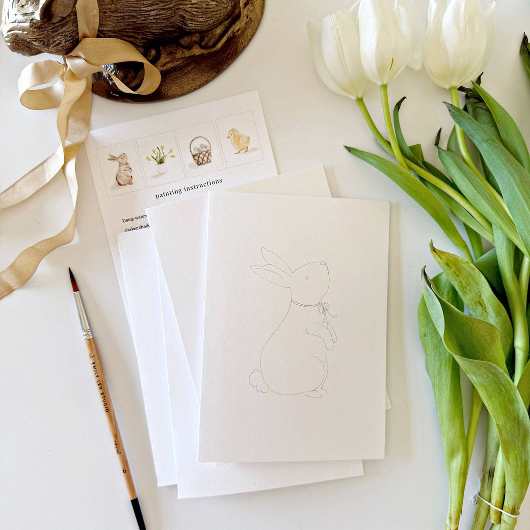 Emily Lex- Easter Paintable Watercolor Notecard Set - Pine &amp; Moss