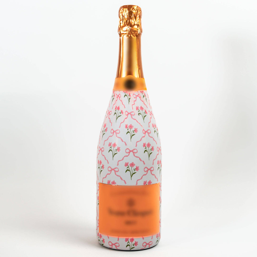 Beau Bottles Pink Bows and Blossoms - Champagne Collection - Pine & Moss