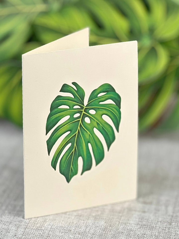 Monstera Plant Pop-up Greeting Card - Pine & Moss