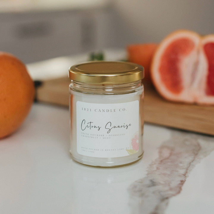 1821 Candle Co. Citrus Sunrise 7oz Candle | Coconut Apricot Wax