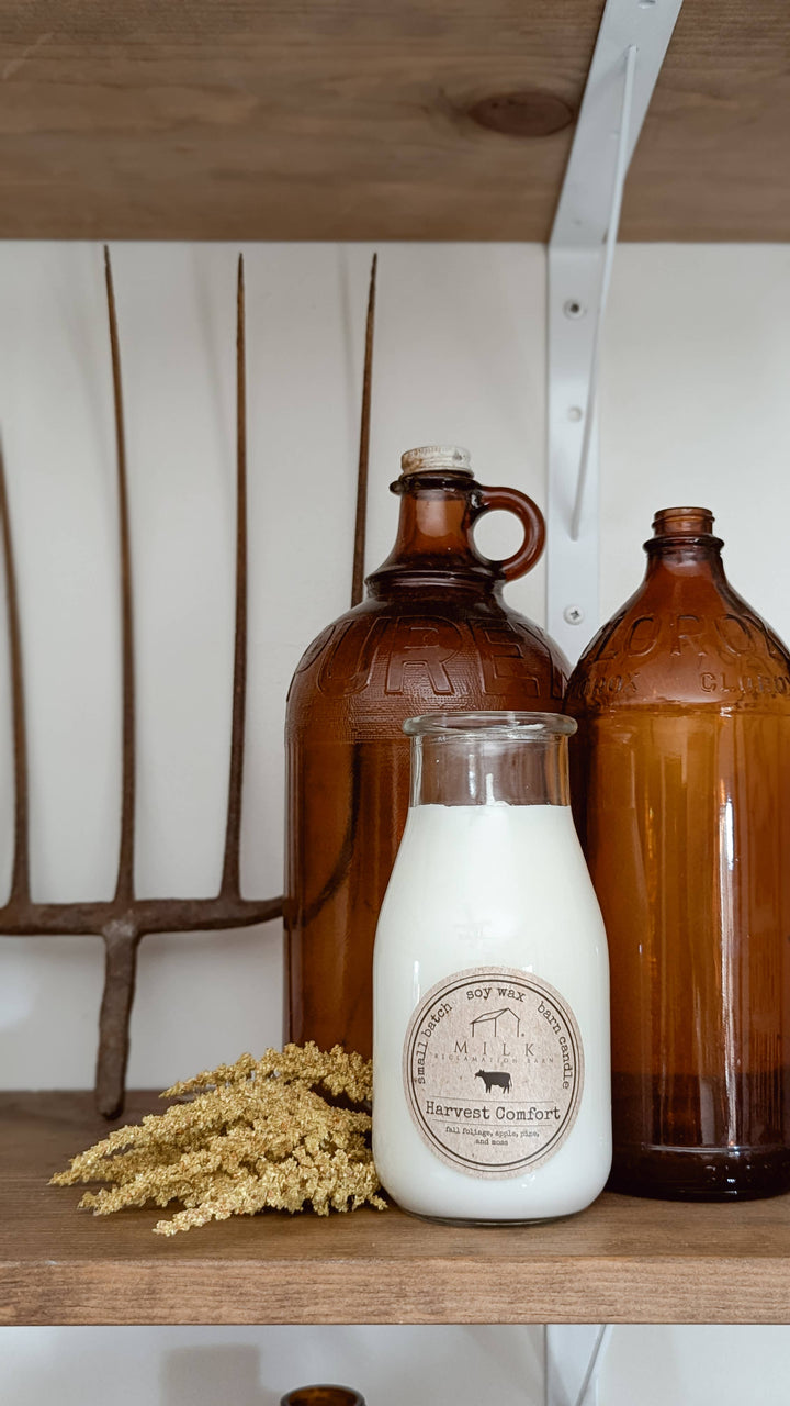 Milk Bottle Candle Harvest Comfort Candle