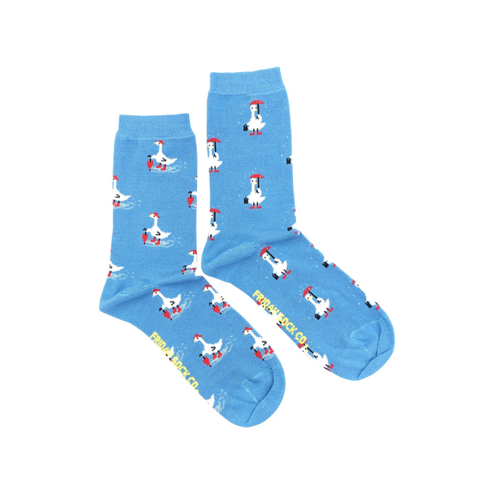 Women's Goose in Rain Socks | Silly Socks | Mismatched: Women’s 5 – 10