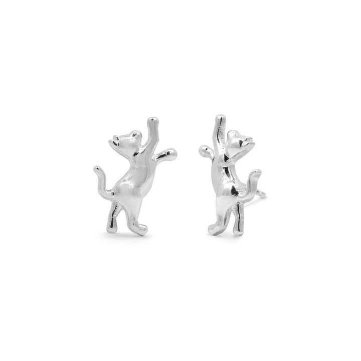 Cute Naughty Cat Stud Earrings (ES 2704) - Pine & Moss
