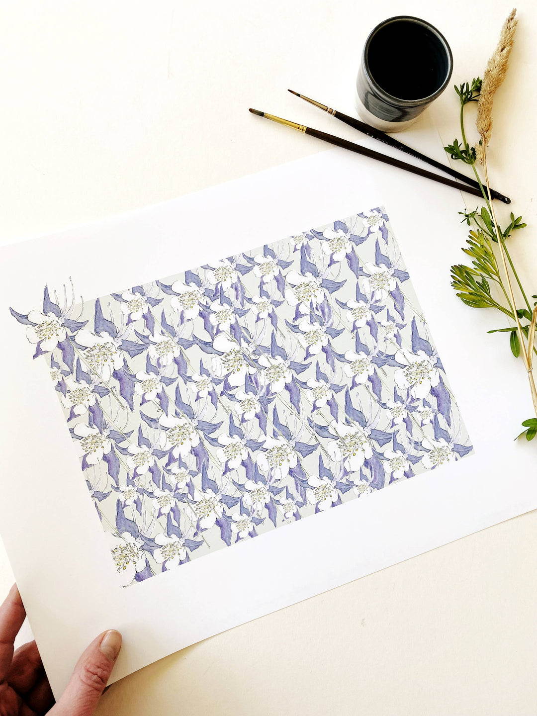 Colorado State Flower Map - ART PRINT  : Watercolor / 8" x 10"