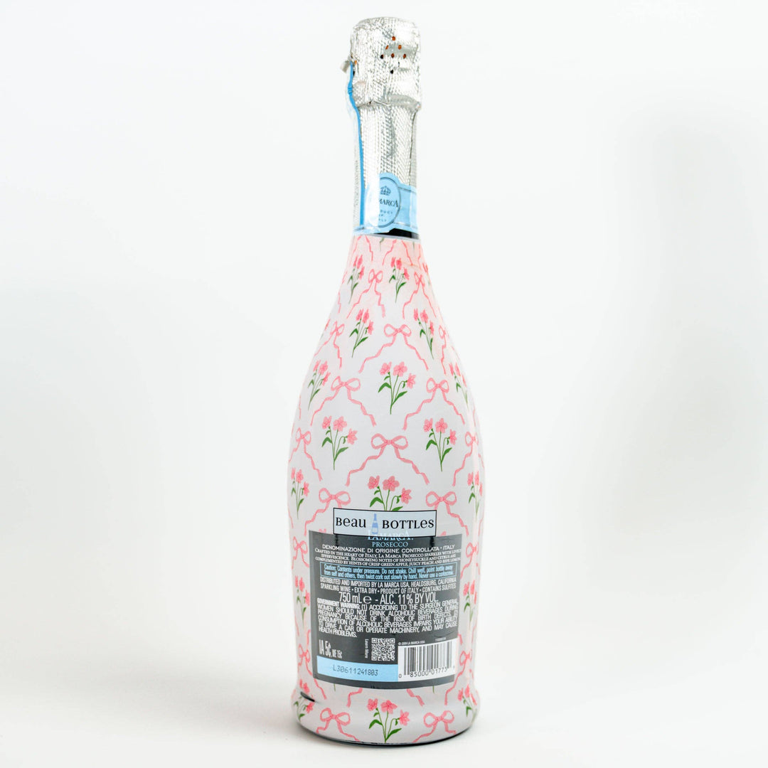 Beau Bottle Pink Bows and Blossoms - Prosecco Collection