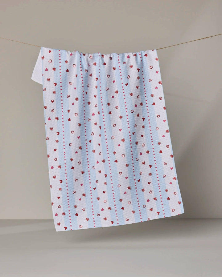 Geometry: Love Stripes Tea Towel - Pine & Moss