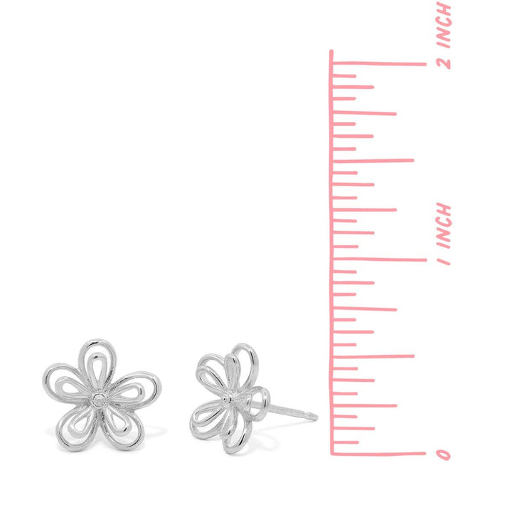 Outline Daisy Earring Studs (ES 2791) - Pine & Moss