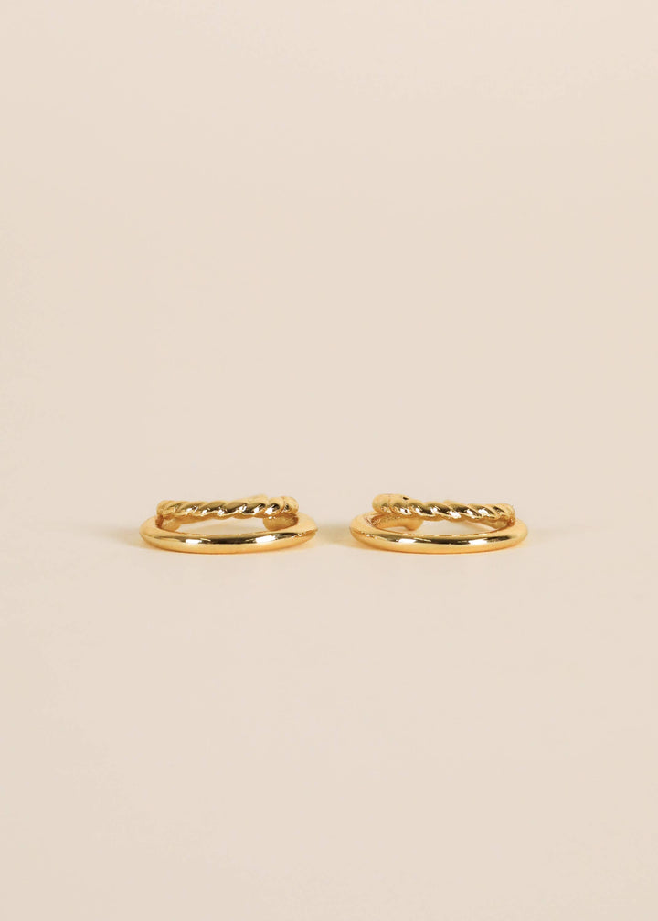 Gold Hoop - Double - Earrings - Pine & Moss