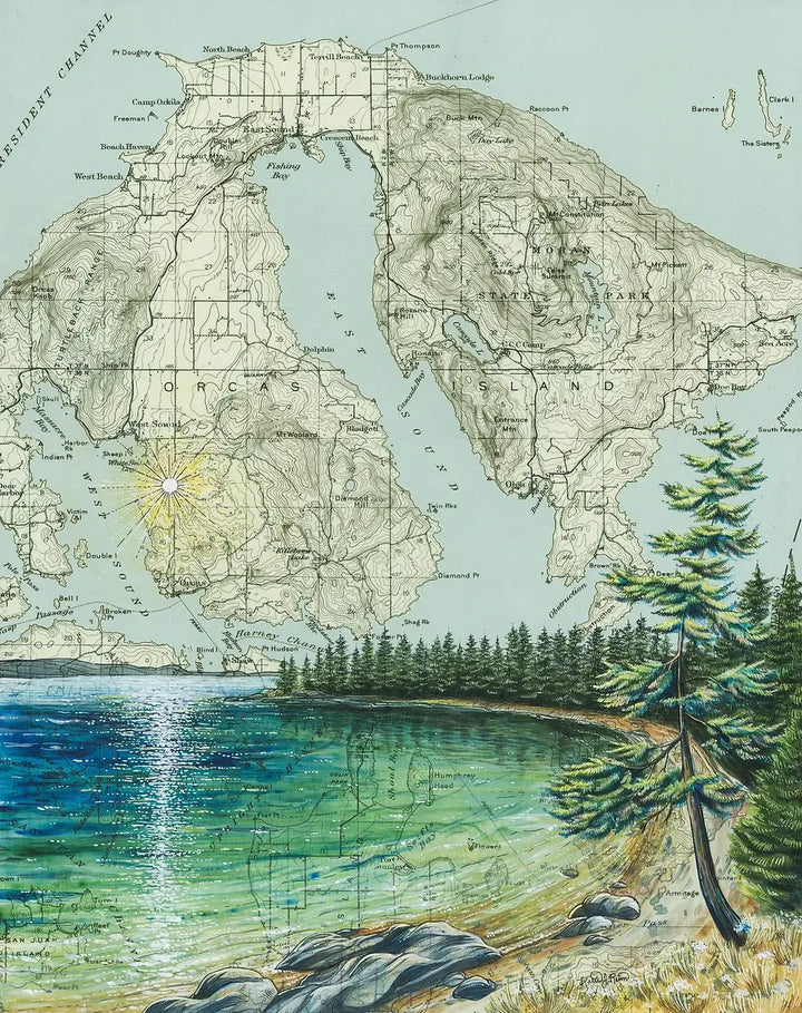 Orcas Island Print, San Juans, Washington : Medium