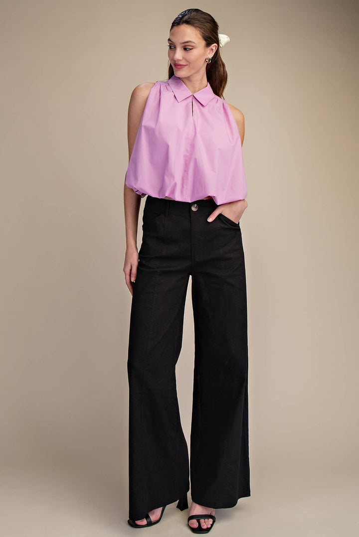 Sloane Wide Leg Pants- Black - Pine & Moss