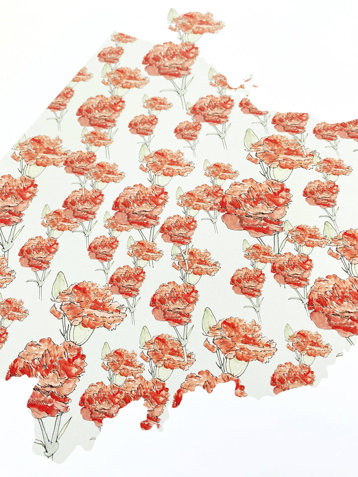 Ohio State Flower Map - ART PRINT  : Watercolor / 8" x 10"