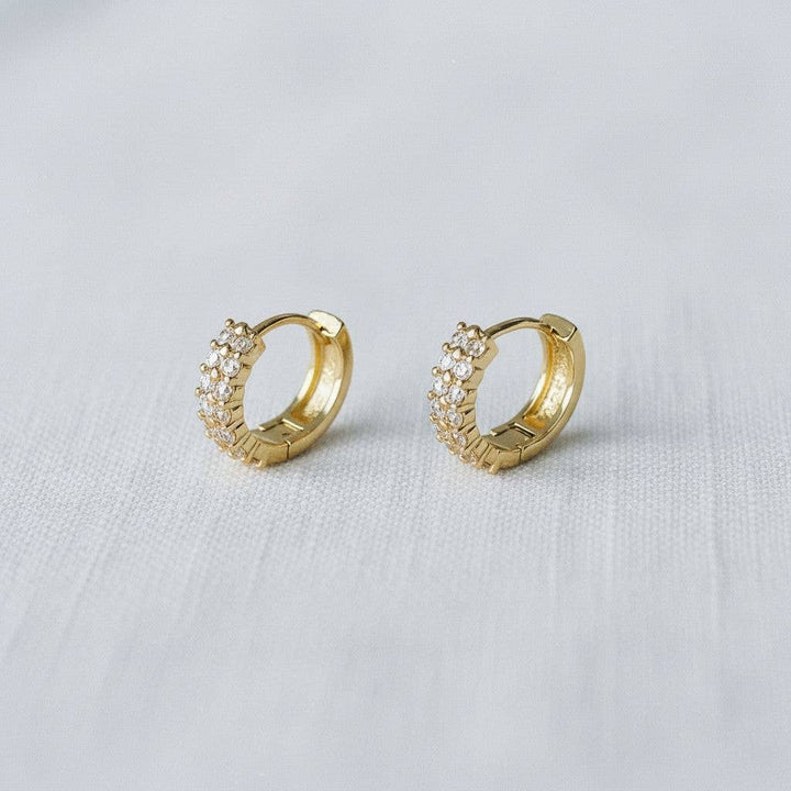 Darling- Vintage Inspired Cubic Zirconia Huggie Hoop Earrings