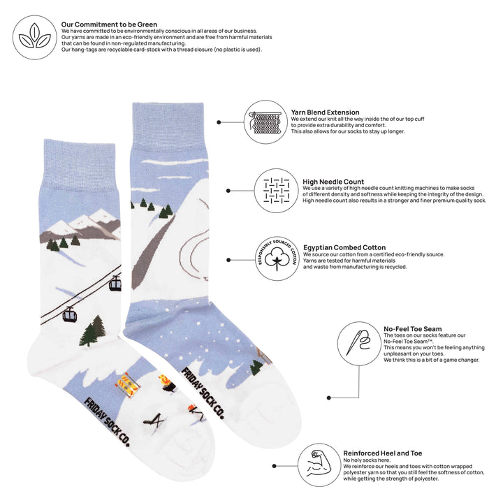 Men's Ski Scene Socks: Men's 7 - 12