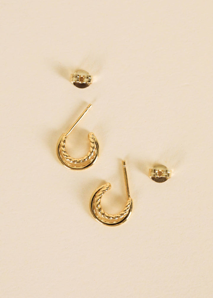 Gold Hoop - Double - Earrings - Pine & Moss