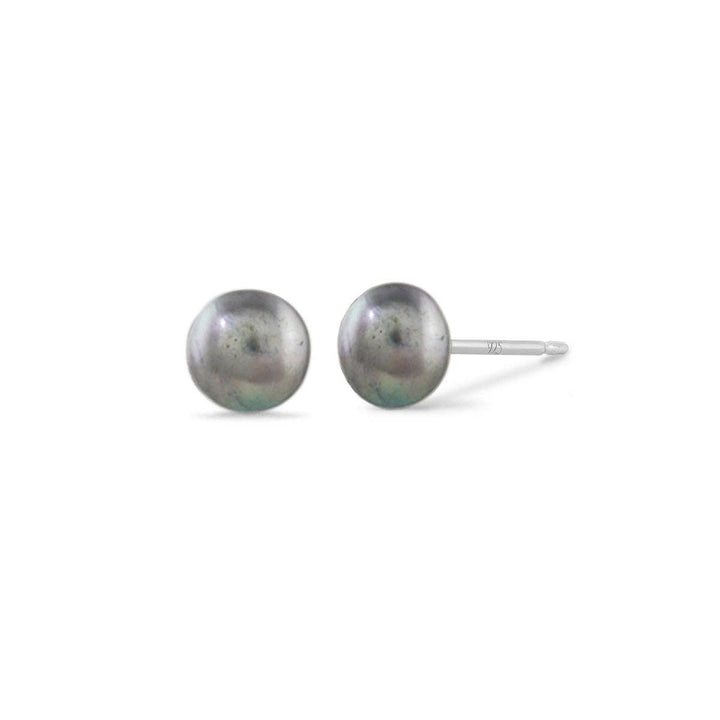 Pearl Studs (EA 66): Grey Pearl - Pine & Moss