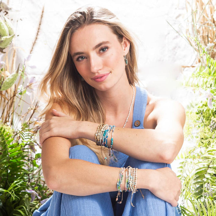 Mixed Media Bracelet - Inspiration/Red Aventurine/Gold - Pine & Moss