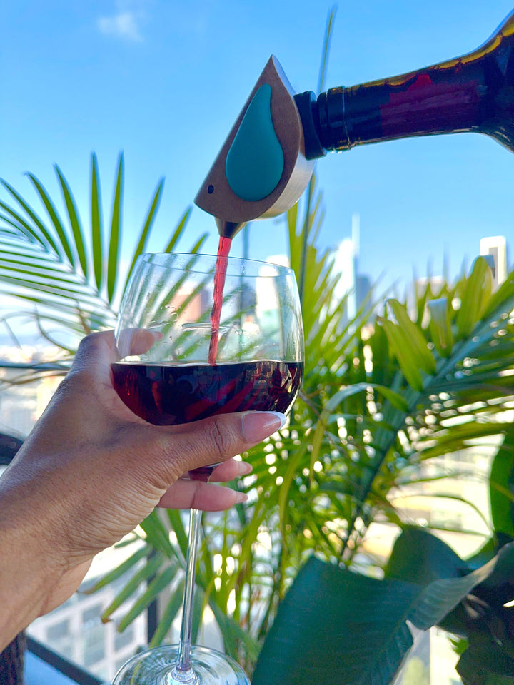 Songbird Specialties® "Singing" Wine Bottle Pourer -Turquoise