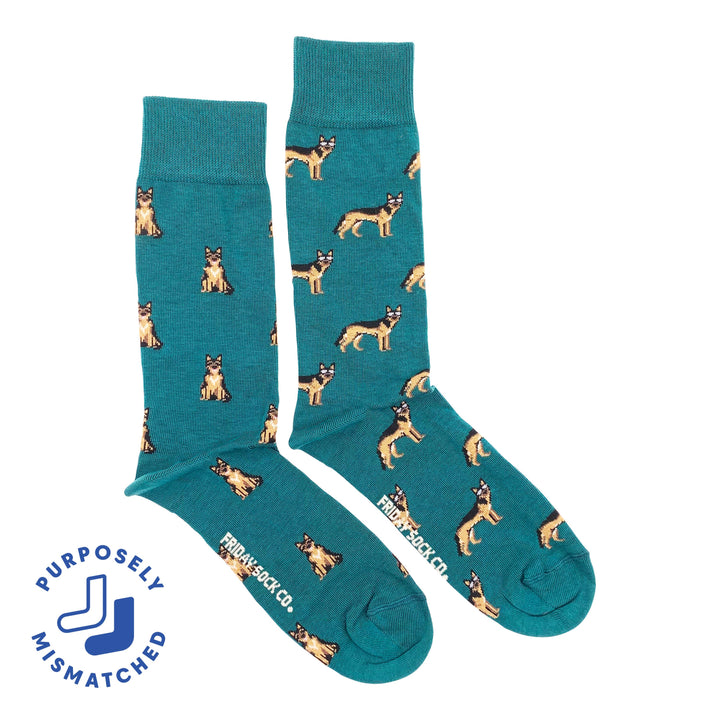 Men's German Shepherd Socks: Men's 7 - 12