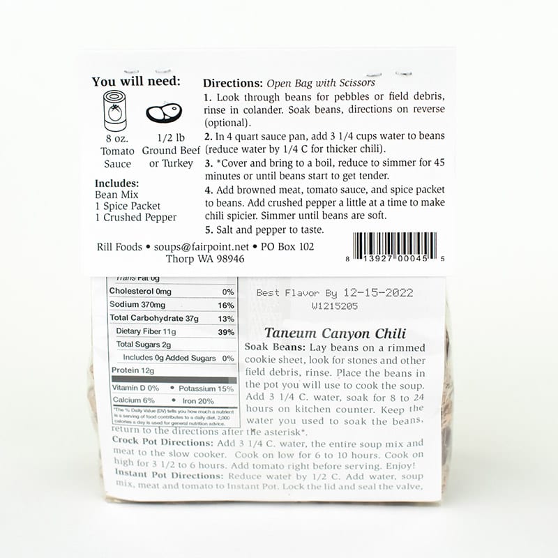 Small Taneum Canyon Chili Mix