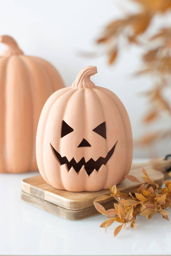 Terracotta Halloween Pumpkin Decoration- 15cm